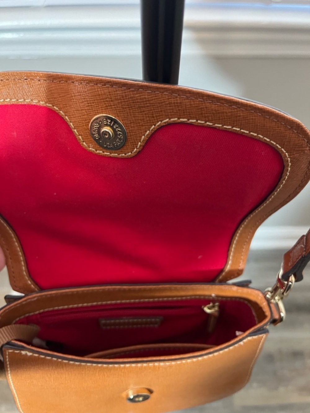 Dooney & Bourke Saddle Crossbody in Cognac Brown - Picture 4 of 5